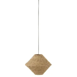 Lampe Suspension en Jonc Soucoupe 35cm Naturel