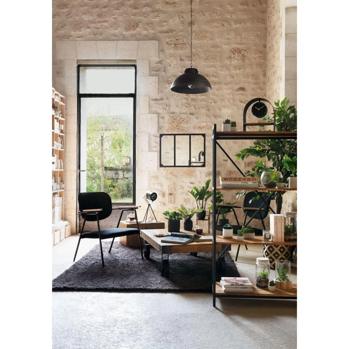 Lampe trépied en métal - Noir