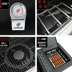 Landmann Triton PTS Maxx 4.1 gaz to coal barbecue gaz 4 feux + 1 brûleur latéral