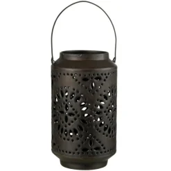 Lanterne Cylindrique Métal Sévilla 45cm Noir Mat