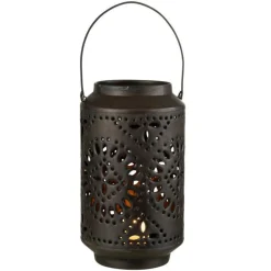 Lanterne Cylindrique Métal Sévilla 45cm Noir Mat