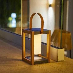 Lanterne solaire SERAPHINA Bois Aluminium H32cm