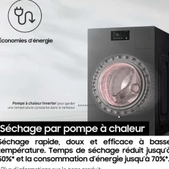 Lave linge séchant hublot WD18DB8995BZT2 Bespoke AI Combo