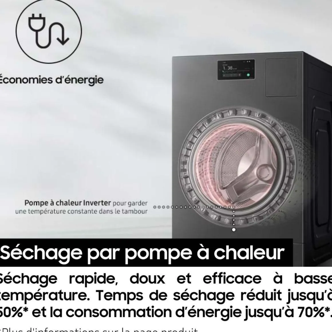 Lave linge séchant hublot WD18DB8995BZT2 Bespoke AI Combo