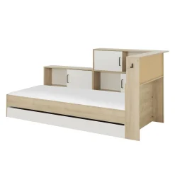 Lit 1 place avec 1 tiroir et rangements 90x200 cm LOUANE