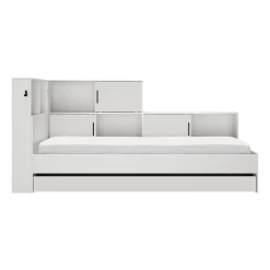 Lit 1 place avec 1 tiroir et rangements 90x200 cm LOUANE