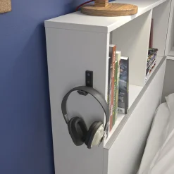 Lit 1 place avec 1 tiroir et rangements 90x200 cm LOUANE