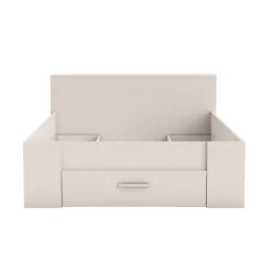 Lit 140 x190 cm avec tête de lit et rangements ILIAN