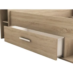 Lit 140 x190 cm avec tête de lit et rangements ILIAN