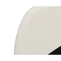 Lit adulte avec tête de lit arrondie tissu laine bouclée 140x190 cm ALMA