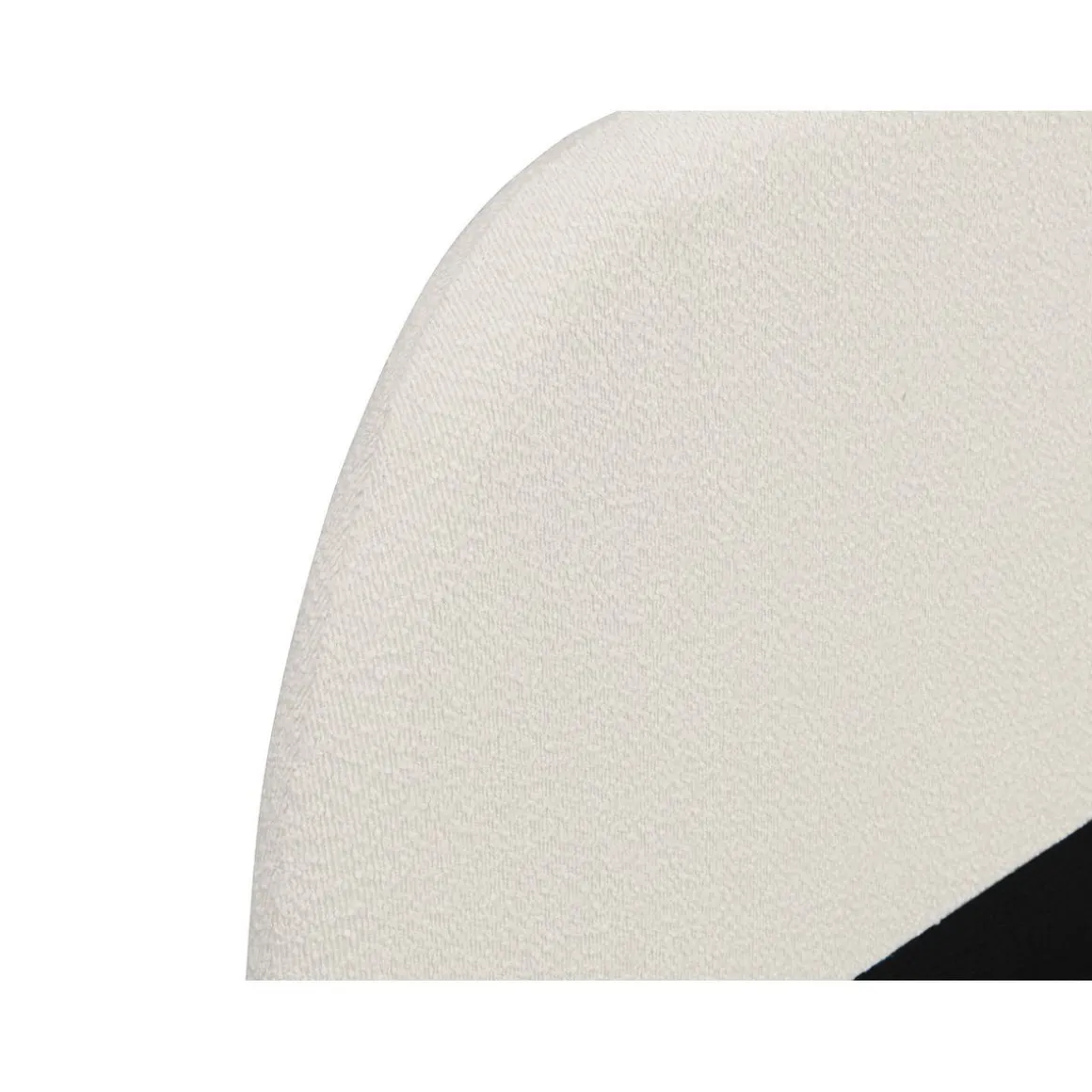 Lit adulte avec tête de lit arrondie tissu laine bouclée 140x190 cm ALMA