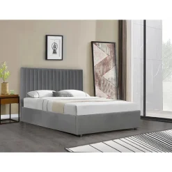 Lit avec coffre Mia - 160 x 200 cm - Gris