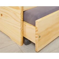 Lit banquette gigogne en pin massif 3 couchages 90x200cm BLANDINE