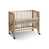 Lit bébé à barreaux cododo Maxi Boxspring en hêtre massif naturel 50x90 cm