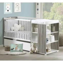 Lit bébé combiné 60 x120 cm évolutif en 90 x190 cm SLEEPY/FLO