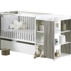 Lit bébé combiné 60 x120 cm évolutif en 90 x190 cm SLEEPY/FLO