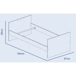 Lit bébé combiné 60 x120 cm évolutif en 90 x190 cm SLEEPY/FLO