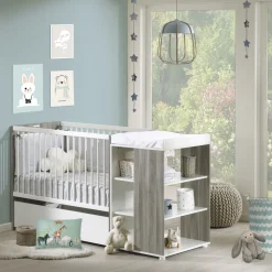 Lit bébé combiné 60 x120 cm évolutif en 90 x190 cm SLEEPY/FLO