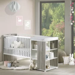 Lit bébé combiné 60 x120 cm évolutif en 90 x190 cm SLEEPY/FLO