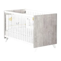 Lit bébé sommier réglable 60x120cm SCANDI coloris gris