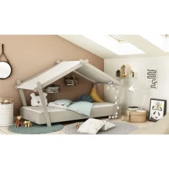 Lit cabane avec sommier 90X200 cm NOA