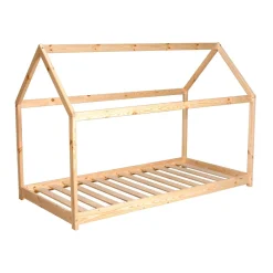 Lit cabane enfant en bois massif 70 x 140 cm LOUIS