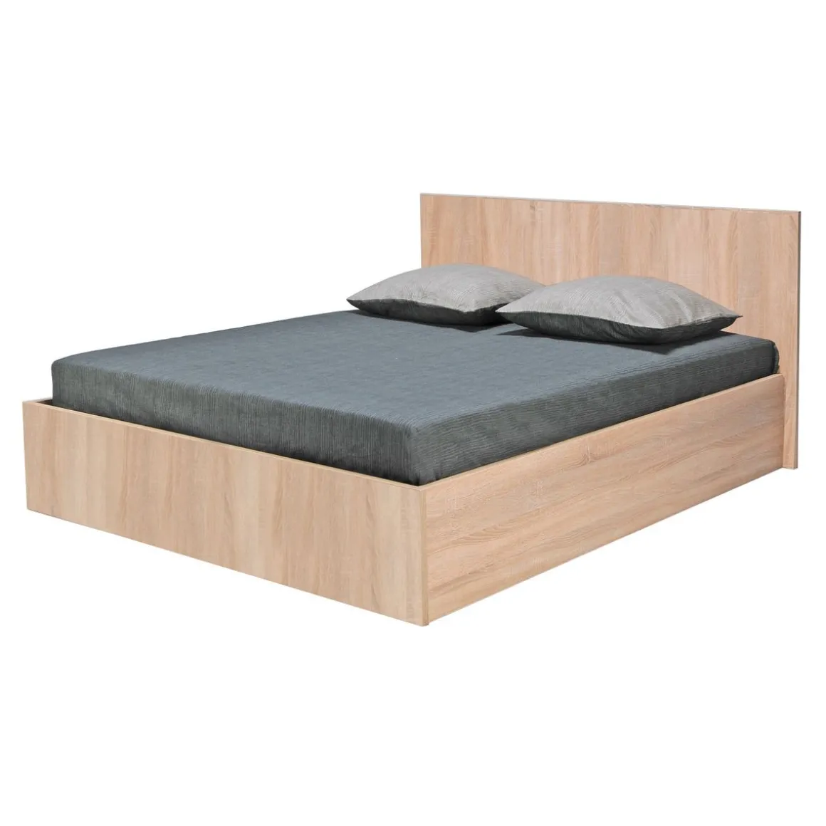 Lit coffre avec sommier relevable et tête de lit 140x190 cm MADRID