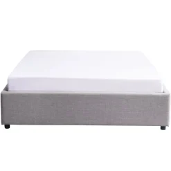 Lit coffre tissu avec sommier relevable 160x200 cm LEO