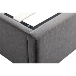 Lit coffre tissu avec sommier relevable 160x200 cm LEO