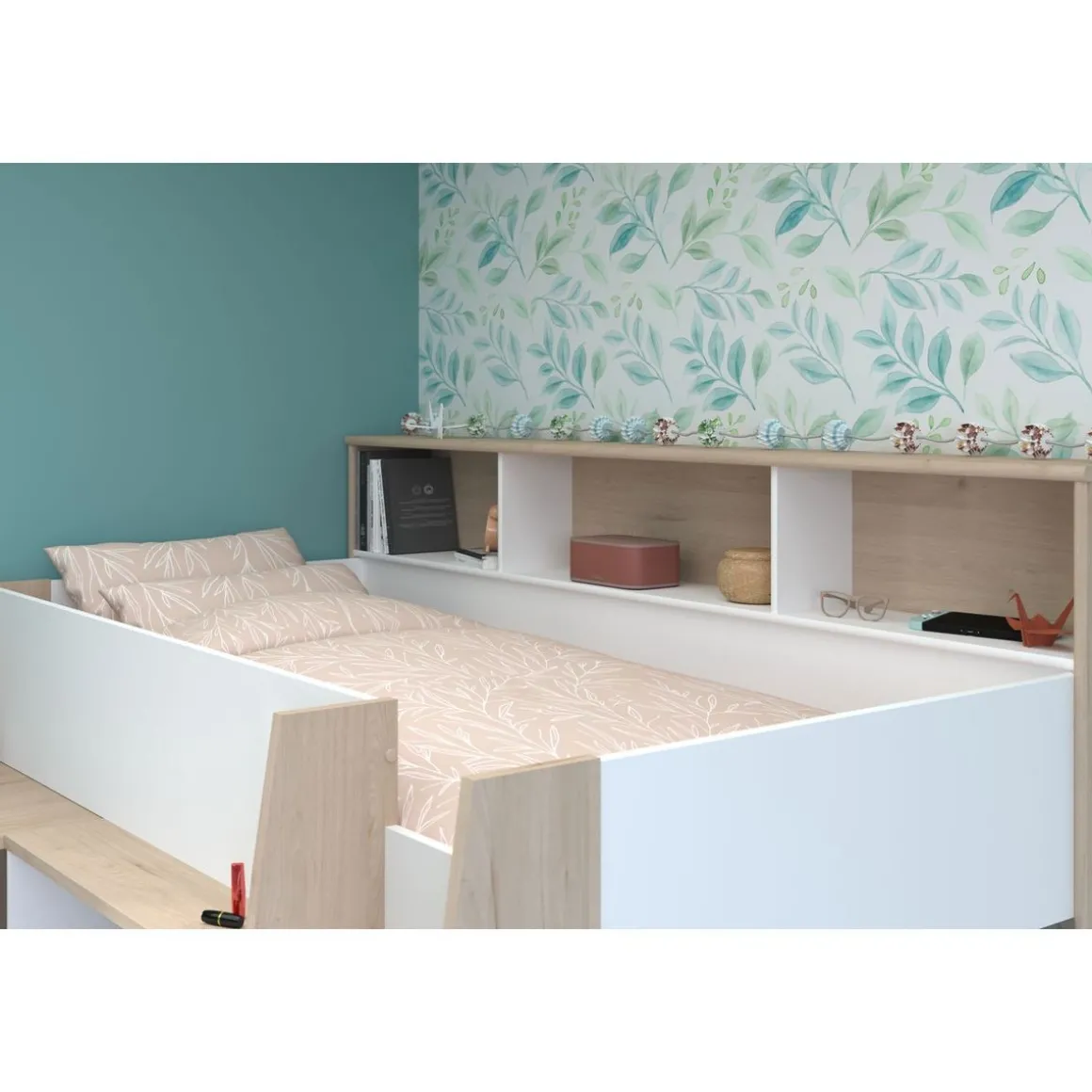 Lit combiné mi hauteur sommier inclus 90x200cm GREG