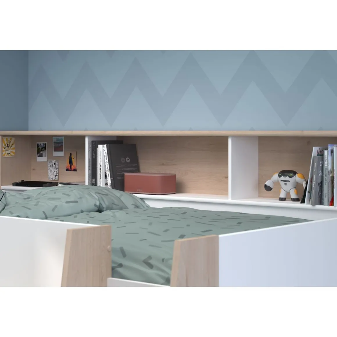 Lit combiné mi hauteur sommier inclus 90x200cm GREG