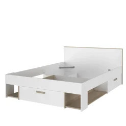 Lit double avec rangements 140X190/200 cm SANDRINE