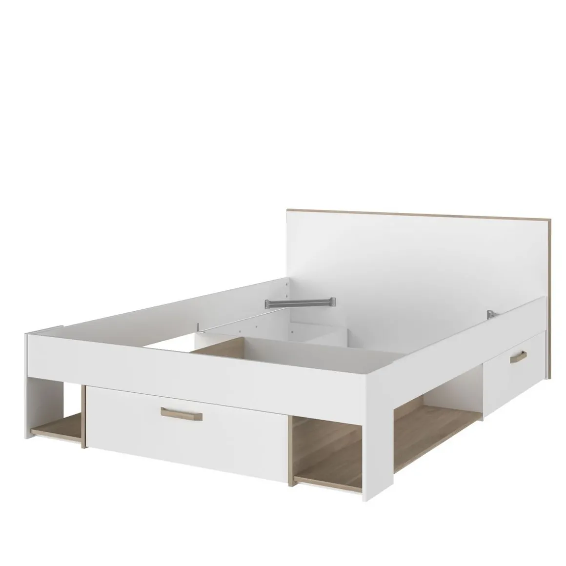Lit double avec rangements 140X190/200 cm SANDRINE