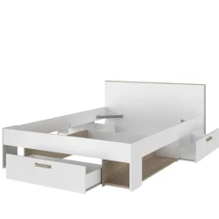 Lit double avec rangements 140X190/200 cm SANDRINE