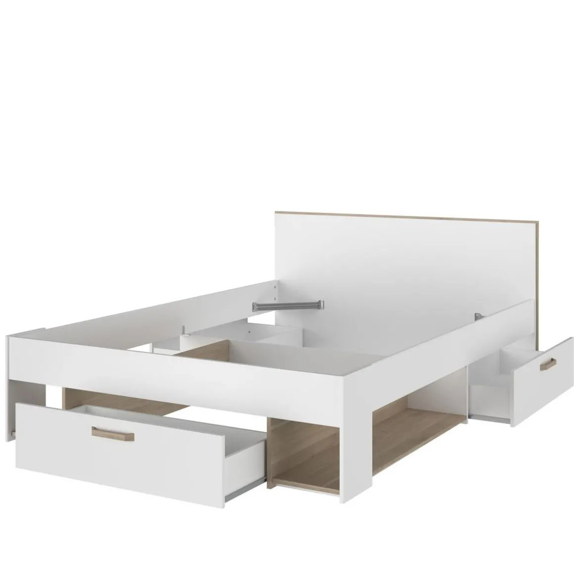 Lit double avec rangements 140X190/200 cm SANDRINE