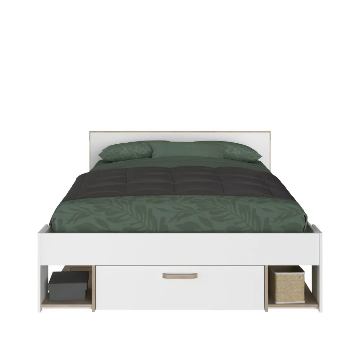 Lit double avec rangements 140X190/200 cm SANDRINE