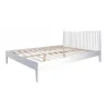 Lit double en bois massif 140x200cm blanc pin lit futon a lattes cadre de lit