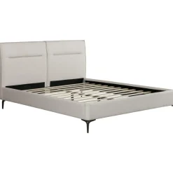 Lit double en tissu design Moritz - 140 x 190 cm - Beige