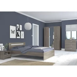 Lit double 140x190 cm avec tête de lit ARIZONA