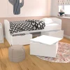 Lit enfant 90 x 190 cm + 3 tiroirs dont 1 table basse + 1 sommier laqué blanc SIA