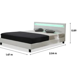 Lit LED Maria - 140 x 190 cm - Blanc