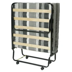 LIT PLIANT sommier 12 lattes + matelas mousse 80x190 cm FOLDI