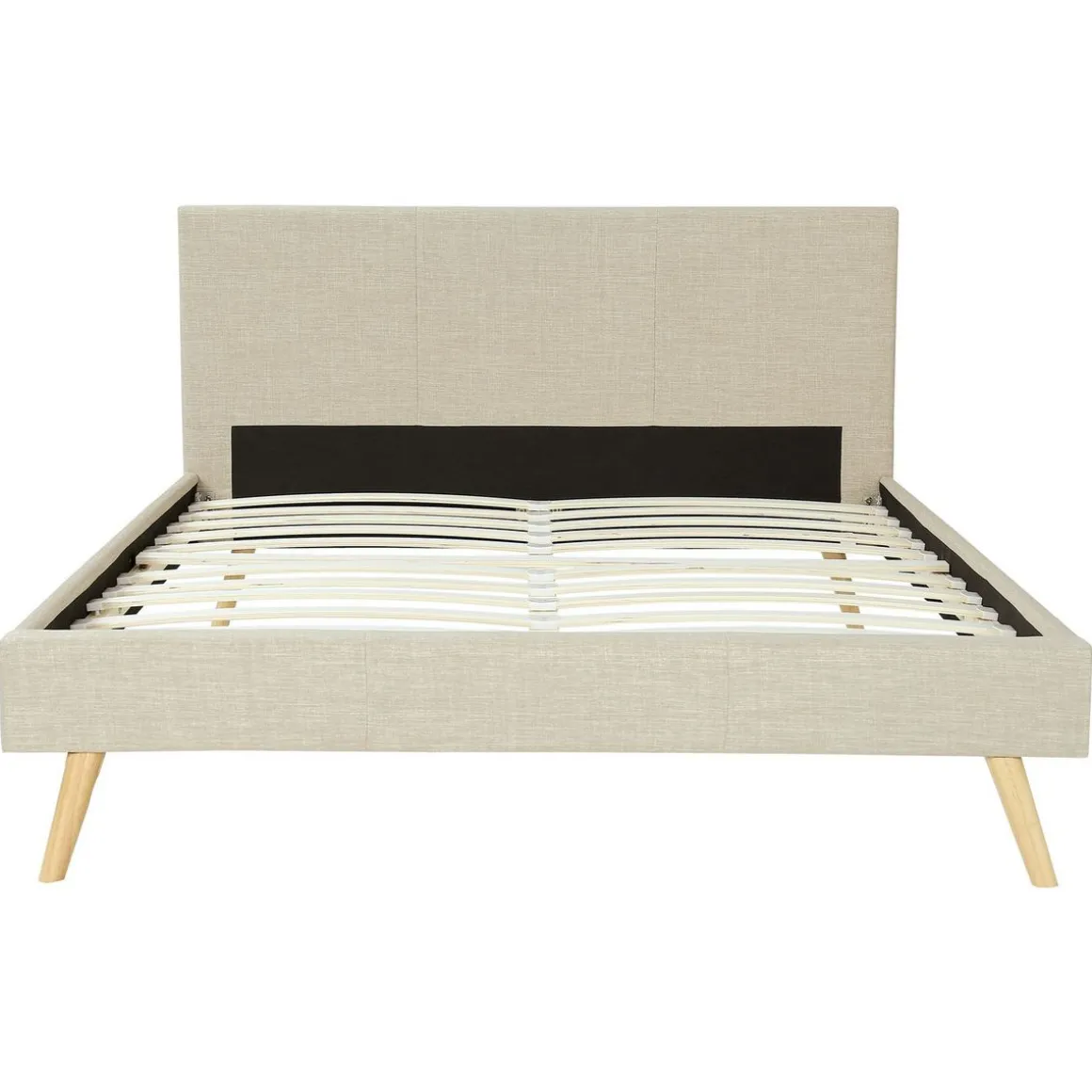 Lit scandinave tissu avec tête de lit et sommier 160x200 cm PORTIMAO