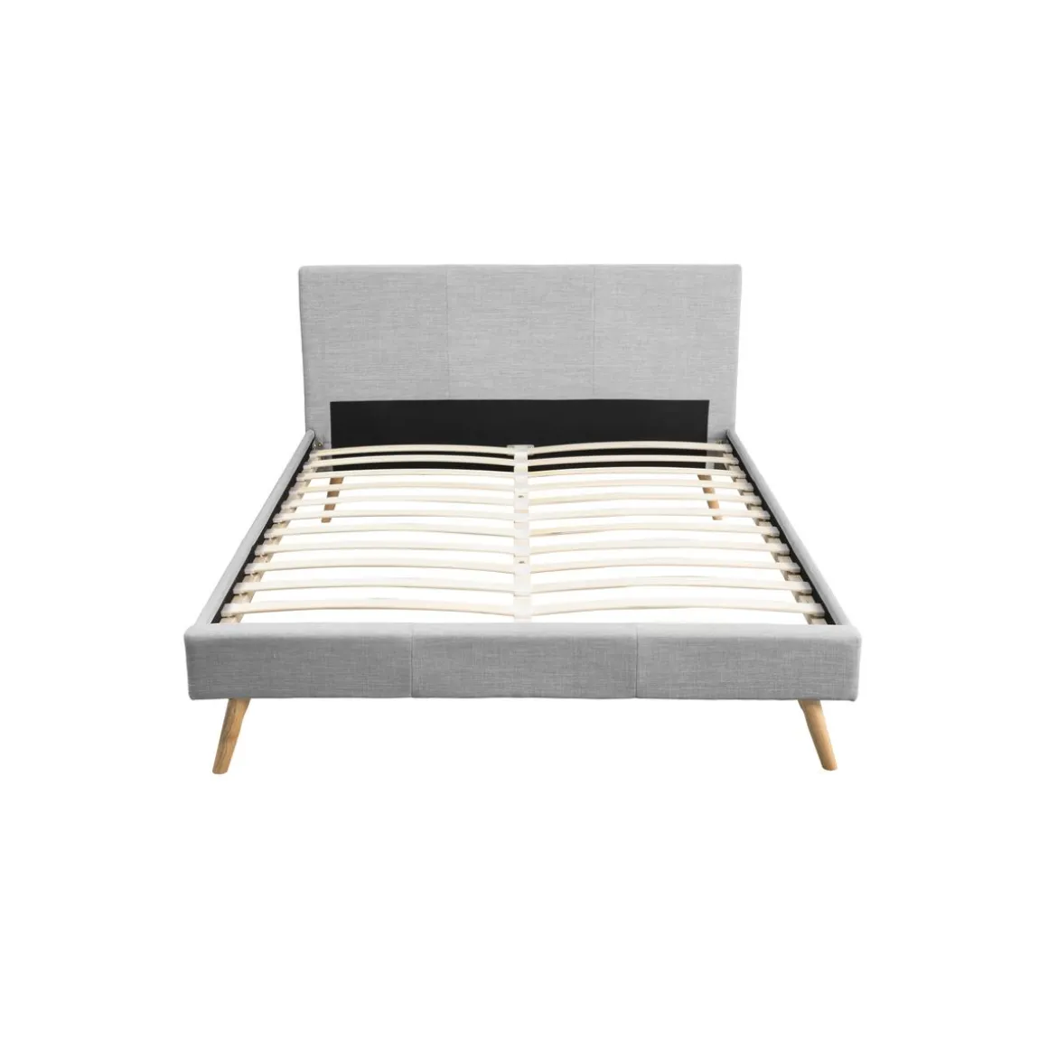 Lit scandinave tissu avec tête de lit et sommier 160x200 cm PORTIMAO