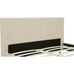 Lit scandinave tissu avec tête de lit et sommier 160x200 cm PORTIMAO