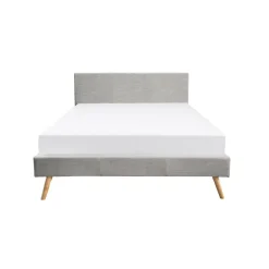 Lit scandinave tissu avec tête de lit et sommier 160x200 cm PORTIMAO