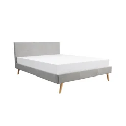 Lit scandinave tissu avec tête de lit et sommier 160x200 cm PORTIMAO
