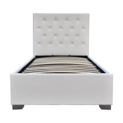 Lit simple avec coffre Tino - 90 × 190 cm - Blanc