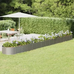 Lit sureleve de jardin Acier enduit de poudre Argente