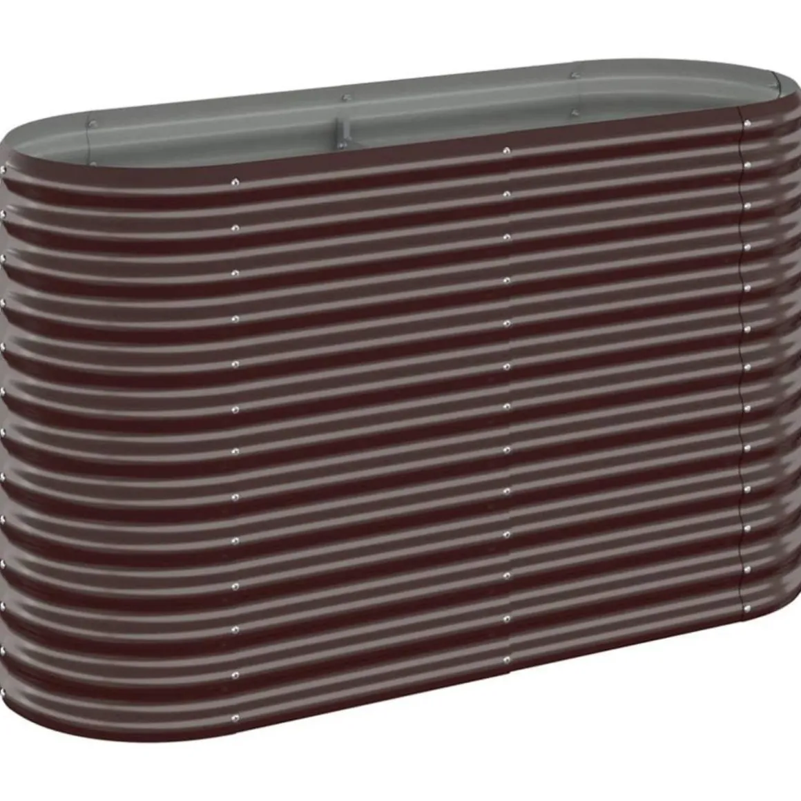 Lit sureleve de jardin Acier enduit de poudre marron